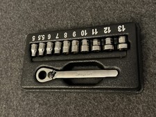 Snap-on 110rtsm 11pc Metric Low Profile Ratchet Socket Set Rat72 5-13mm Usa
