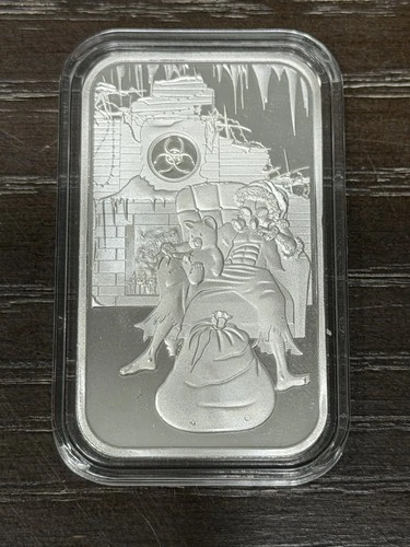 Apocalyptic Christmas Advent Calendar 1 oz Silver Bar By Black Hand Bullion