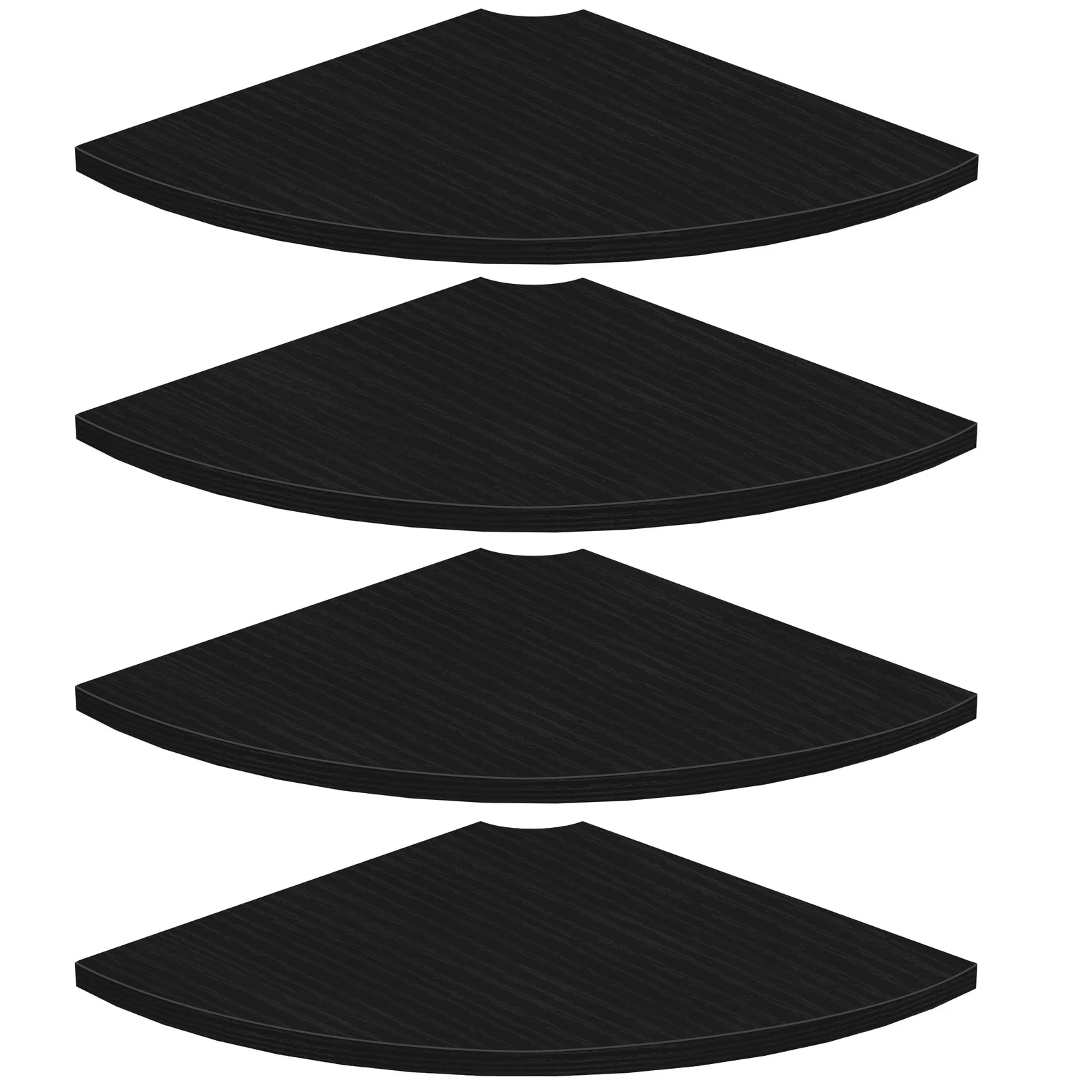 Homode Corner Shelf Wall Mount, 4 Tier Rounded Set of 4, Black