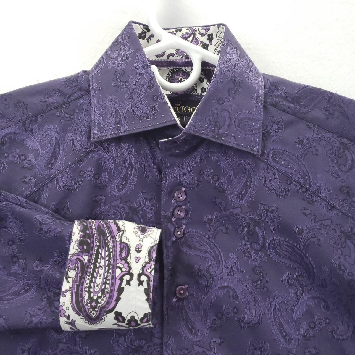 bertigo mens dress shirts ROY WILD SHIRT WHT / LS / 2XL