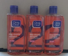 3 Clean & Clear Essentials Deep Cleaning Astringent Oil-Free 8 oz Old Formula