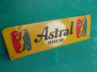 plaque émaillée tole ancienne lithographiée peinture ASTRAL SAVIGNAC.