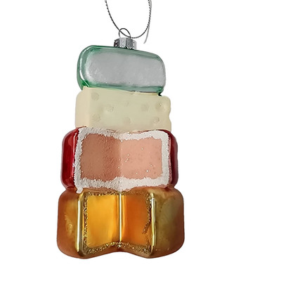Cheese Glass Ornament Chèvre Brie Gorgonzola Blue Cheese Cheddar Food Wine Chef