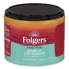 Folgers 30446 27 oz. Canister Gentle On Your Stomach Smooth Ground Coffee New