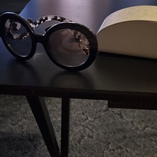 PRADA Baroque SPR 27N Women Round Sunglasses Black/Brown Gradient Tortoise