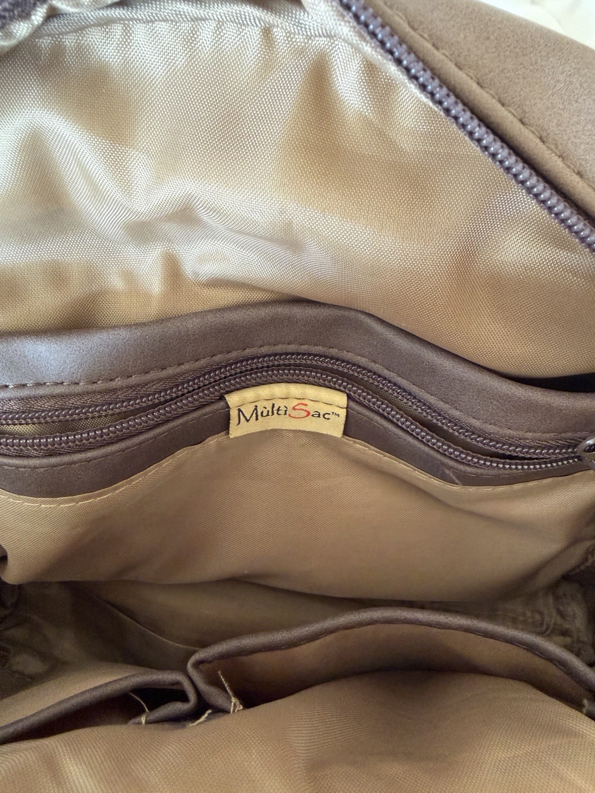 MultiSac Brown Backpack Zip Closure Strap Accent … - image 4