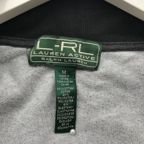 Lauren Ralph Lauren Active Giacca Felpa Donna Media M Full Zip Grigio Nero - Foto 3 di 6