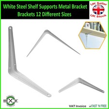 White Steel Shelf Supports Metal Bracket Brackets 12 Different Sizes