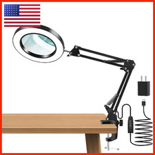 Gnqjdc 10X Magnifying Glass Light And Clampreal Glass Lens3 Color Modesstepless