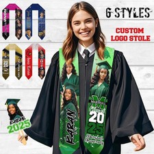 Custom Graduation Stole Personalized Photo  School Colors, Photo Stole 2026