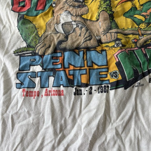 Fiesta Bowl 1987 Penn State Vs Miami Tempe Arizona Sunkist T-Shirt Sz L A3541 - Picture 3 of 8