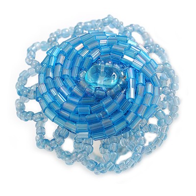 40 mm Durchmesser/Hellblau Glasperle Gänseblümchen Blume Flex Ring/Größe M