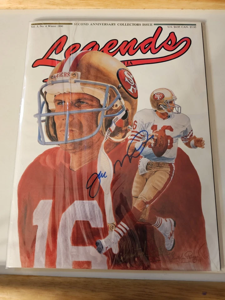 Revista deportiva de fútbol americano Joe Montana 49ers autografiada Legends - Como nueva Foto 3 de 4