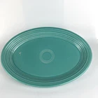 Fiesta Post 86 Serving Platter Turquoise 13.5" x 9.5" Homer Laughlin USA LOOK