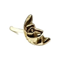 Mann In Mond Gold Nasenstecker Mond 9 Karat 22 G (0,6 Mm) 9 Karat Gerade L Bi...