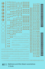 K4 O Scale Decals Baltimore  Ohio B O B OCT Steam Locomotive Bronze Gold