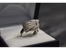 925 Sterling Silver Marcasites Ring Size 5.5