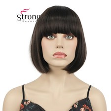 StrongBeauty Short Brown Bob Women Wig Natural Looking Synthetc Heat Ok Wigs