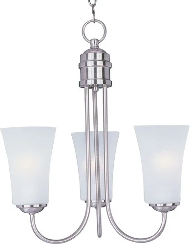 Logan 3 Light Small Chandelier with Satin Nickel Finish - Picture 1 of 2