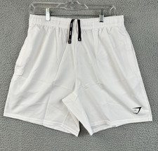 Gymshark Shorts Mens Large White Slim Fit Arrival 7  Linerless Gym Running NEW