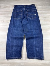 SouthPole Y2K Baggy Wide Leg Grunge Skater Blue Jeans RN82628 Gold Tab 36x30
