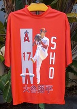 SHOHEI OHTANI LA Angels MLB Men's Red Tshirt S/S Big Logos SGA 4/22/2023 EUC XL