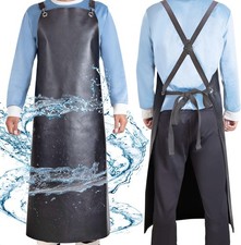 Waterproof Rubber Apron 43" Antitear Heavy Duty Vinyl Apron Adjustable Thicker C