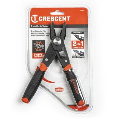 Crescent 2 in 1 Combo Dual Material Linesman's Pliers and Wire No Size, Black 
