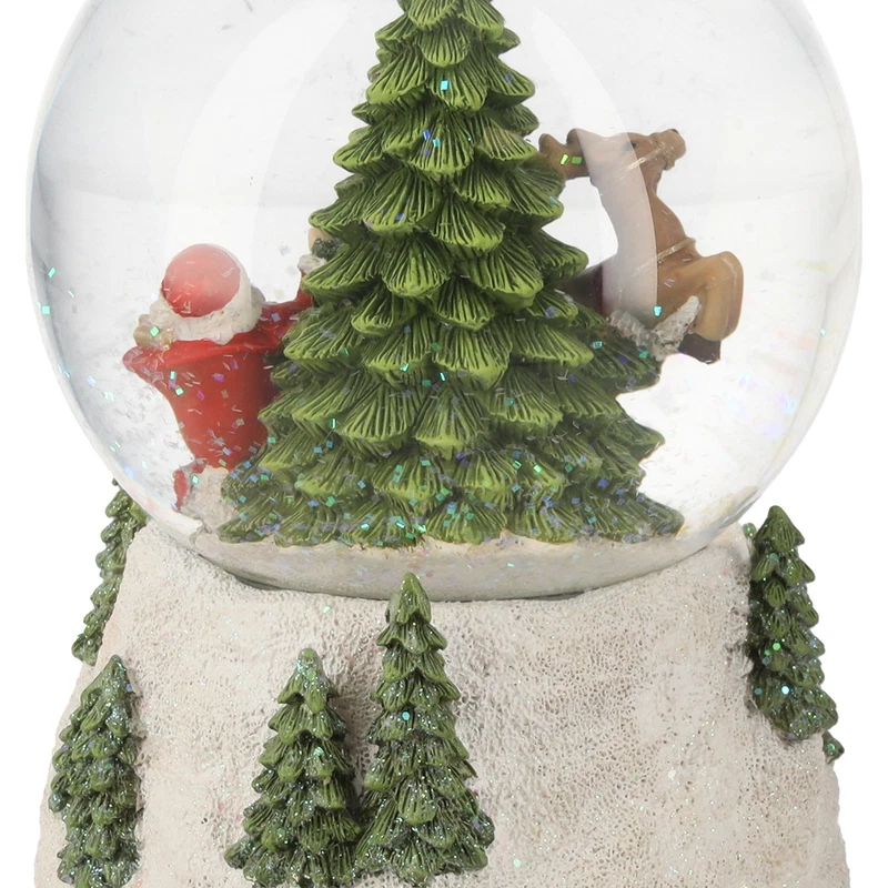 Pallina Natalizia Carillon con Babbo Natale Musicale Decorazione Natale H 18 cm, fotografia 5 di 9