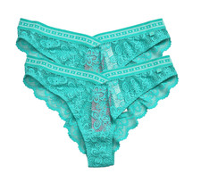M&S Bright Aqua Lace Brazilian Knickers -2 Pack