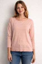 LOFT Women s Blush Pink Long Sleeve Knit Sweater Scoop Neck Casual size s
