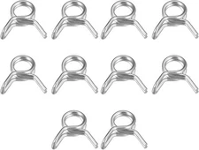 uxcell Double Wire Spring Hose Clamp, 50pcs 304 Stainless Steel 5mm, Silver 