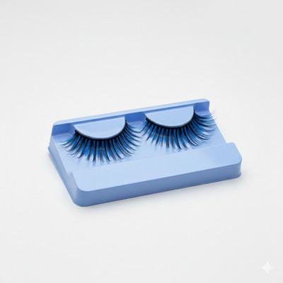 Blau farbige falsche Wimpern 3D Faux Nerz Streifen Wimpern zart flauschig Cosplay