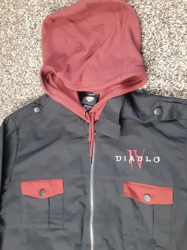 Jinx Diablo IV Blizzard 2022 Lilith Pentagram Canvas Full Zip Hooded Jacket XL  image 4