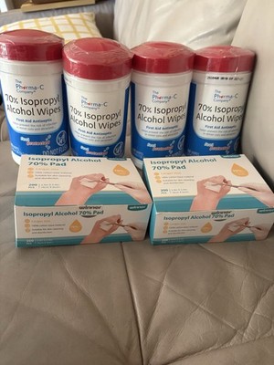 Lot Of 6 Alcohol Wipes 4 Canisters And 2 Boxes Sealed