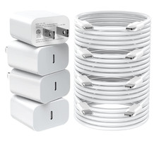 iPhone Fast Charger, 20W PD USB C Wall Charger, 4-Pack with Quick Charge Cable