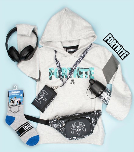 Set calzini Fortnite per ragazzo 2 paia calzini alla caviglia bassa nero rosso blu taglia 27-38 - Foto 2 di 8