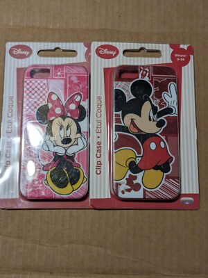 Disney Mickey and Minnie Apple I-Phone 5 5S Clip cases new and unopened