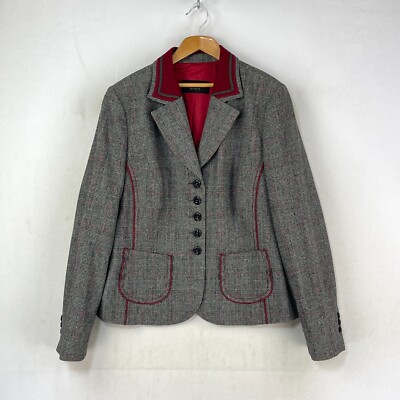 Schneiders Tweed Jacket Womens 14 Grey Check Wool Country