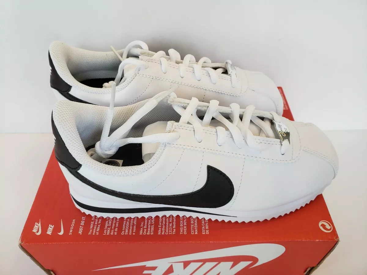 Nike Cortez Basic SL (GS) Size 4Y / 5.5 Women's White Black Sneakers 904764-102