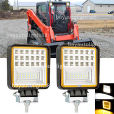 2x 4'' LED Head Lamp fit Caterpillar Skid Steers Excavator Forklift Light Loader