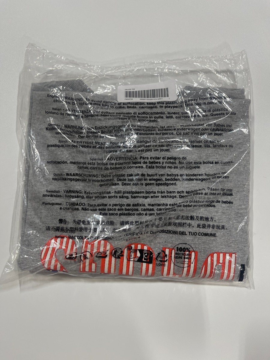 Supreme Drugs Tee Black Heather Grey Pale Mint White Size S