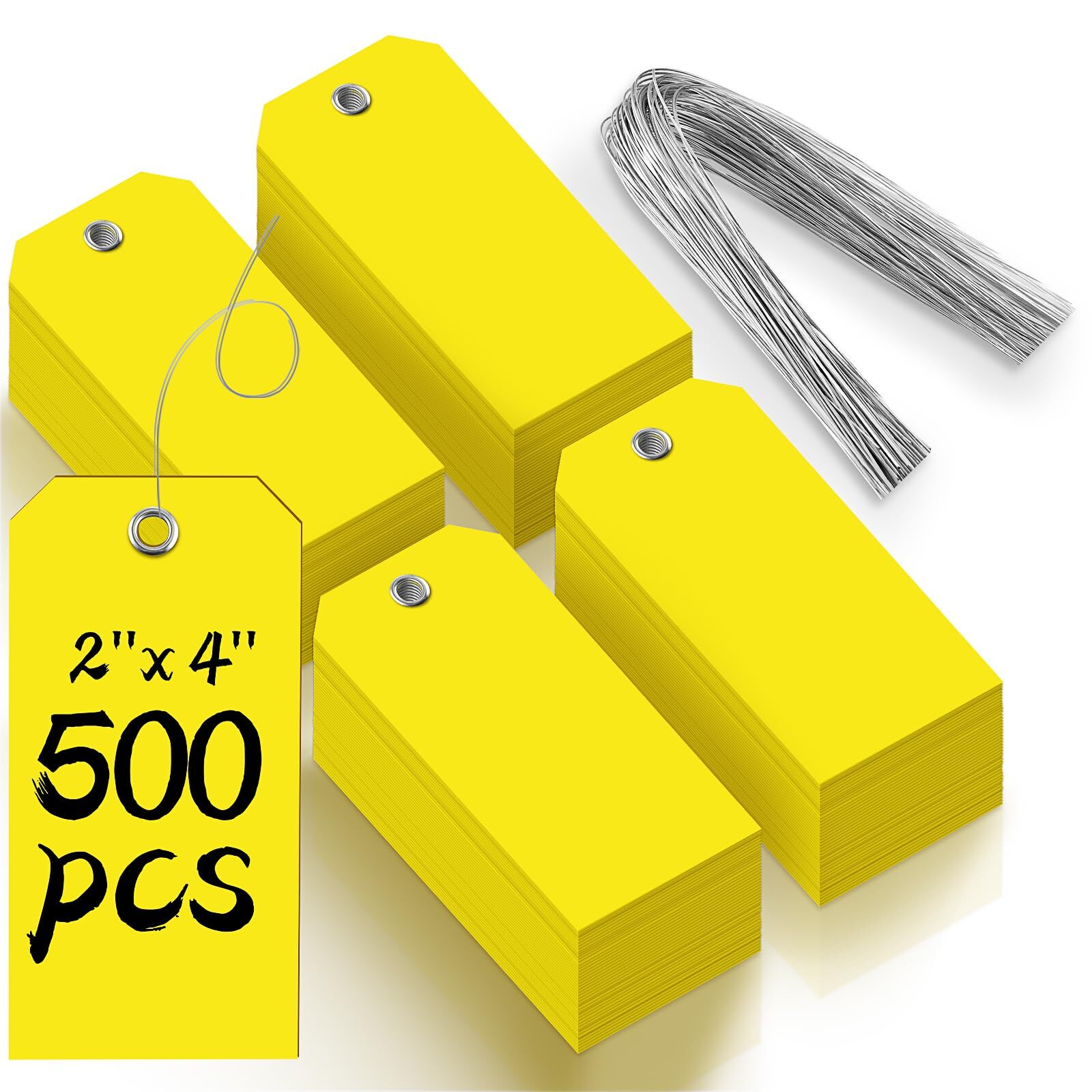 500 Pieces Plastic Shipping Tags with Wire Waterproof Hang Tags Heavy ...