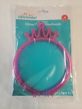 Celebrate Glitter Crown Headbands Party Favors 4 Pieces BRAND NEW