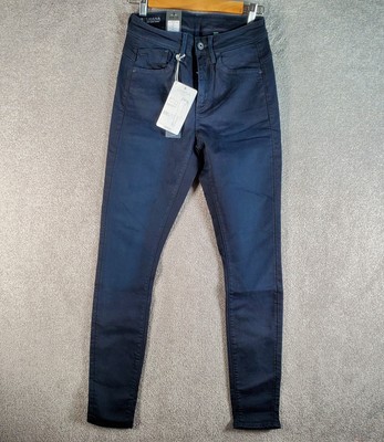 G-STAR RAW Lhana Jeans Womens 26 x 32 Blue High Super Skinny Dark Denim Zip NEW