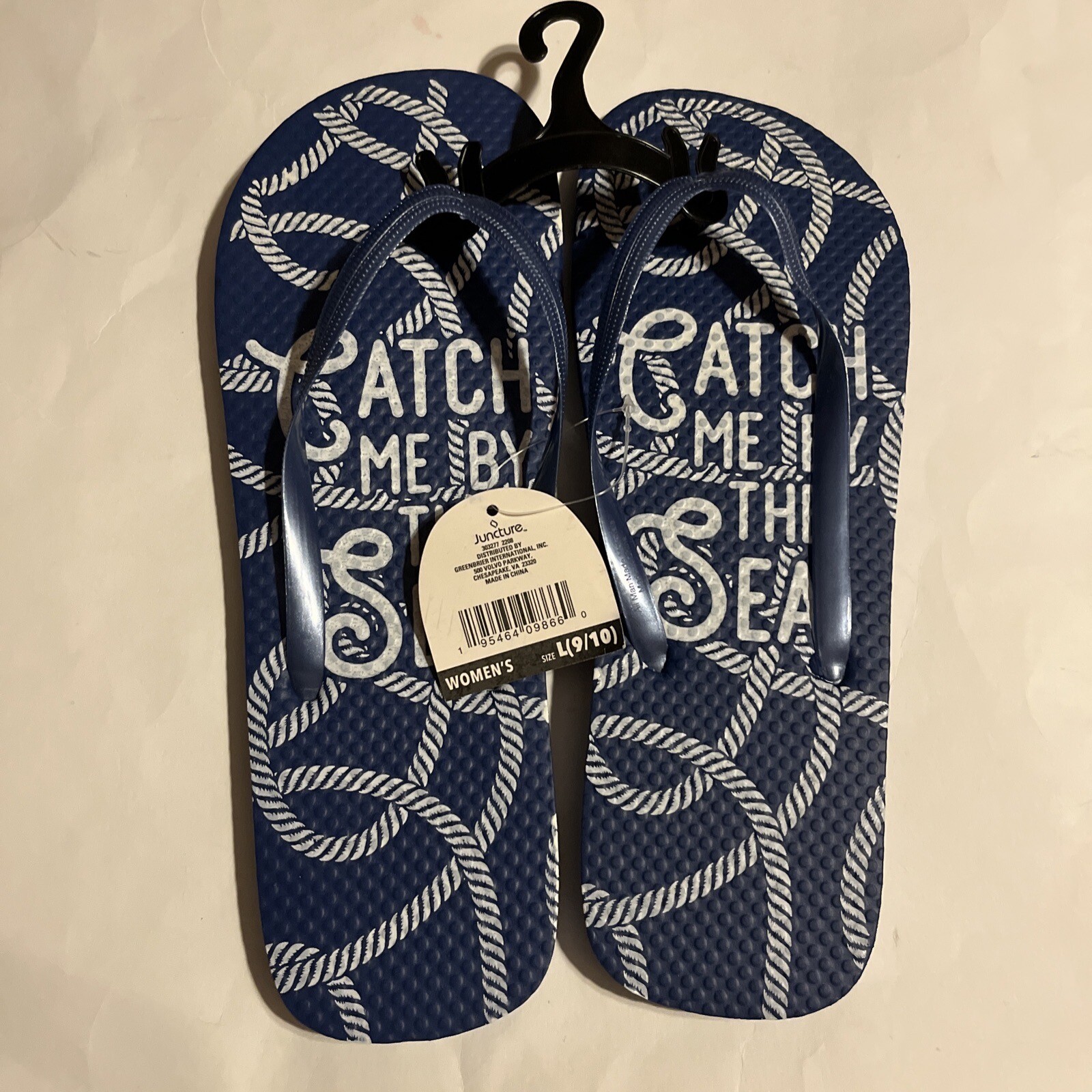 New Women's Juncture "Catch Me 2" Rubber FlipFlops Blue/White [Size