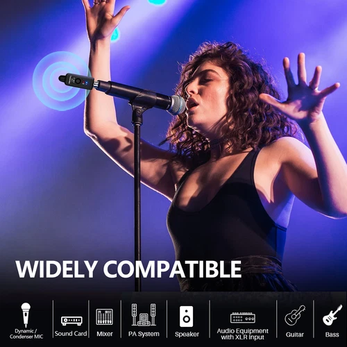 Wireless XLR Adapter System Dual Sender & Empfänger für Mikrofon Gitarre Mixer USA - Bild 4 von 14