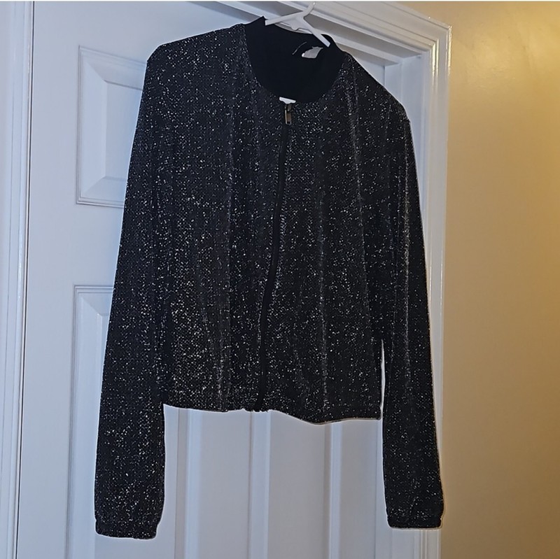 H&M Divided Women's Sparkly Zip-Up Sweater / Jacket / Size 10