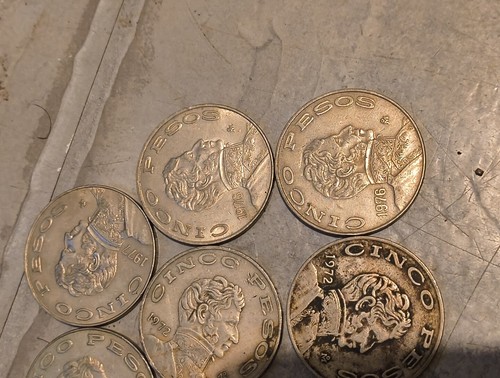 1976 Mexico Mexican 5 Cinco Pesos Guerrero Rare Here In The US Great Collectabl - Picture 9 of 9