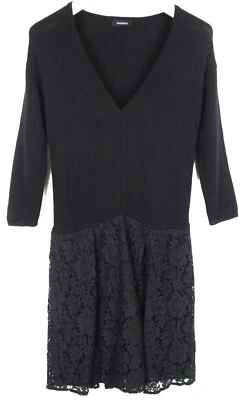 MAX&Co. Robe Femme Taille LARGE Maille Laine Mélangée Plissée Dentelle Pouf - Photo 1/4